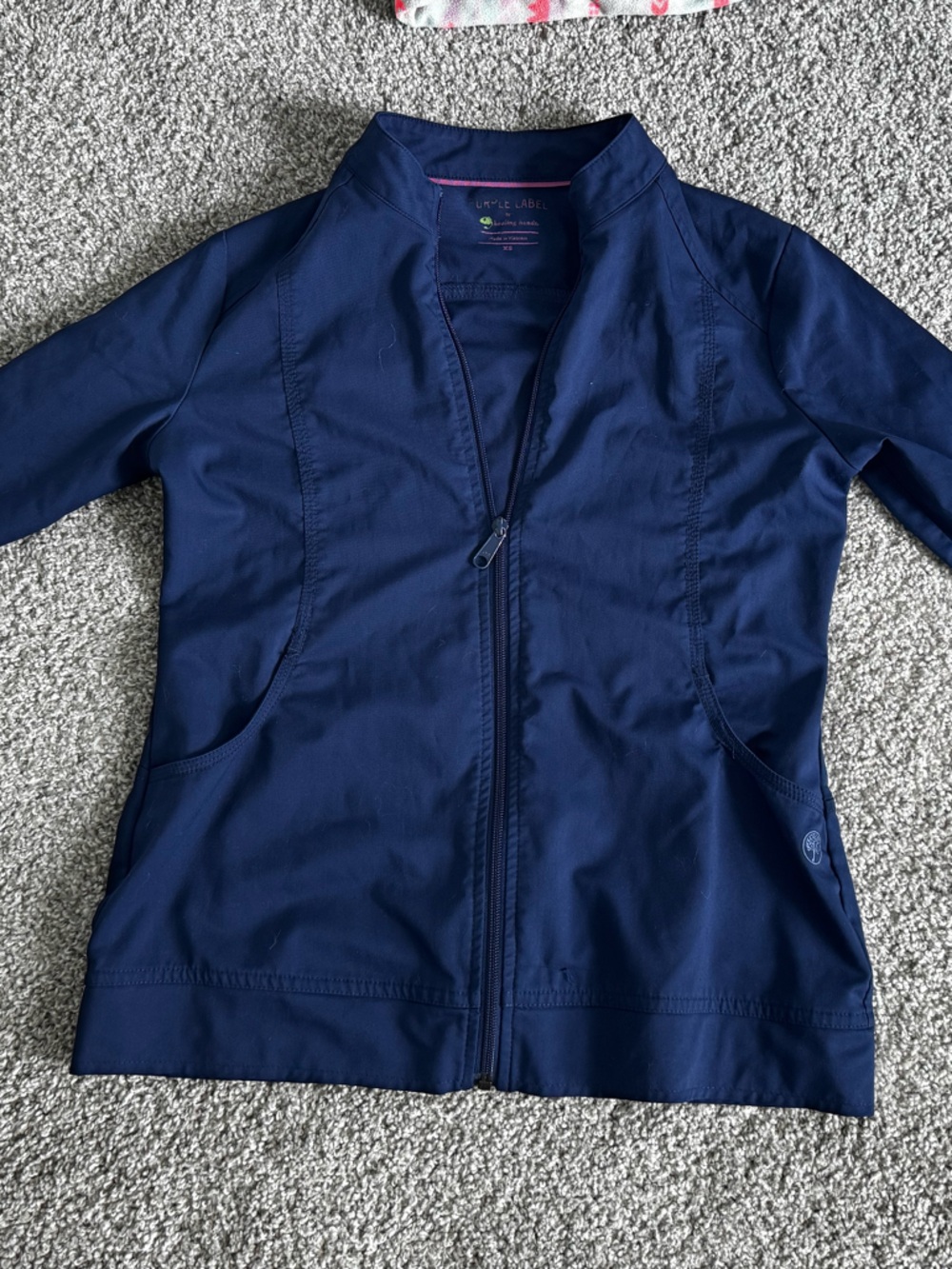 Women's Navy Zip-Front scrub Jacket